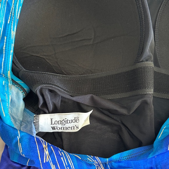 Longitude Blue and Black One-Piece Swimsuit with Gold Accents - Picture 4 of 6